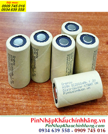 SC2000mAh, Cell pin sạc NiMh 1.2v SC2000mAh; Pin sạc công nghiệp đầu bằng NiMh 1.2v S2000mAh